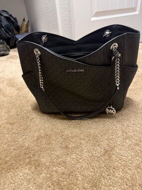 Michael Kors Black Signature Chain-Handle Tote